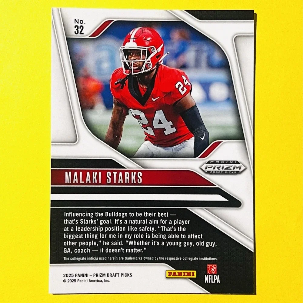 2025 Panini Prizm Draft Picks Malaki Starks Rookie RC #32 Georgia Bulldogs